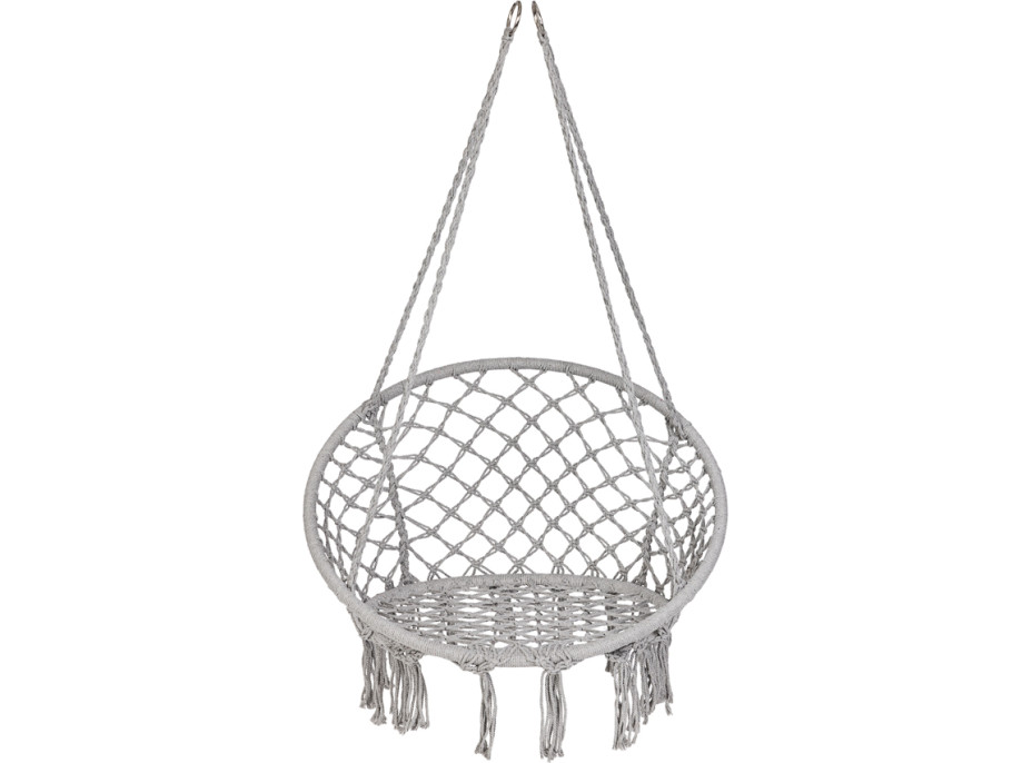 Houpací křeslo LUARO s opěradlem - šedé - 80 cm + polštář XXL