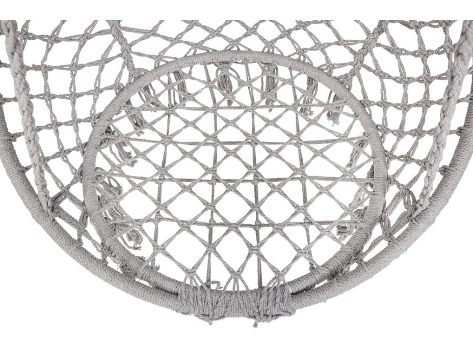 Houpací křeslo LUARO s opěradlem - šedé - 80 cm + polštář XXL