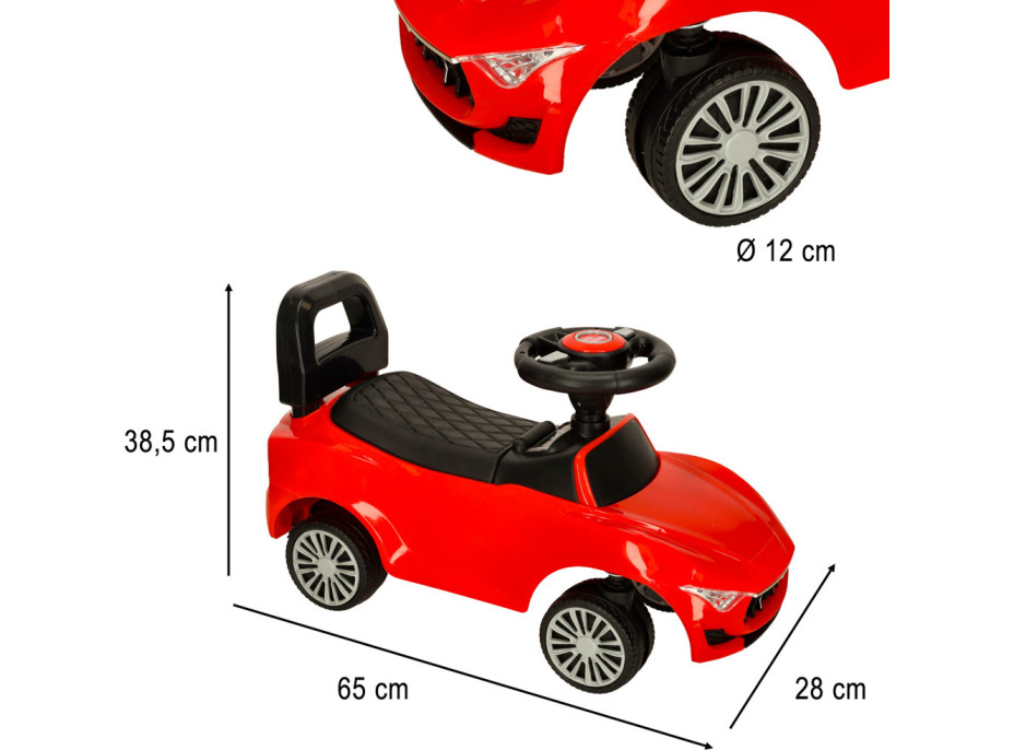 Odrážedlo se zvukem a světly - Autíčko - červené