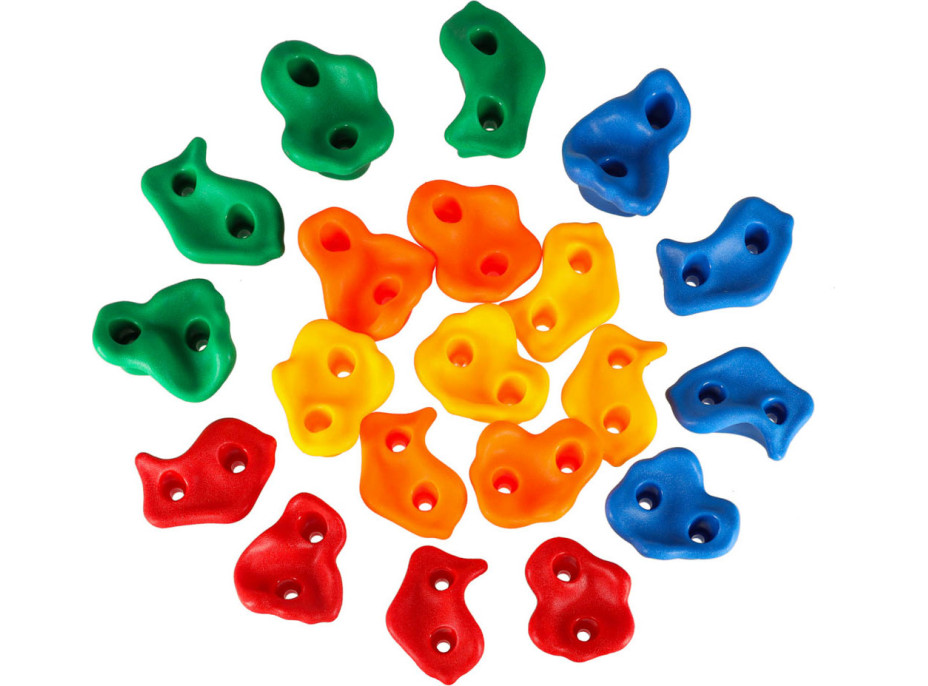 Lezecké úchyty pro děti - barevné 20 ks + šrouby