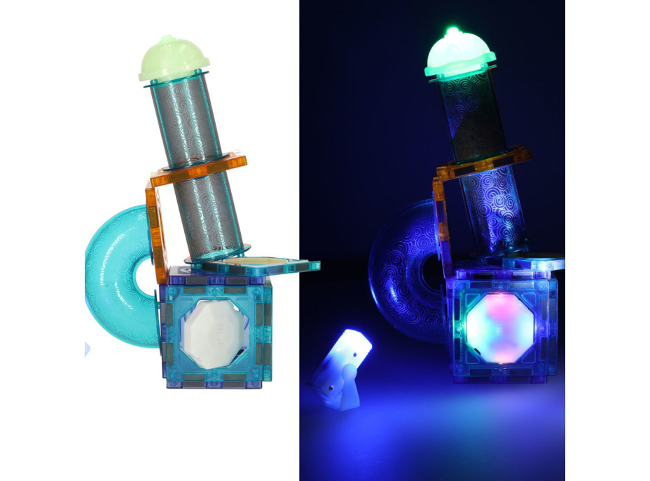 Svítící magnetická kuličková dráha - 49 prvků