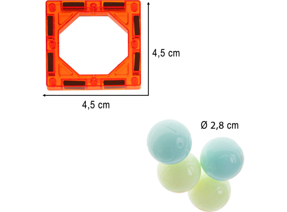 Svítící magnetická kuličková dráha - 49 prvků