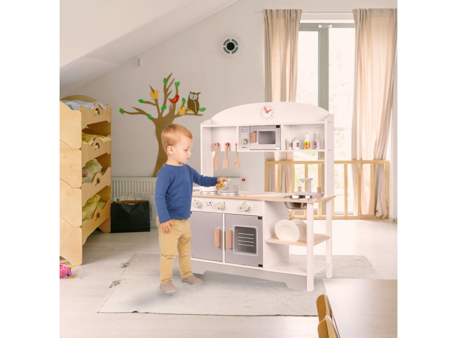 Dětská dřevěná kuchyňka MDF MODERN CLASSIC + příslušenství