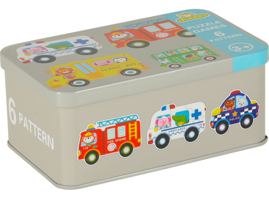 Puzzle v plechovce - Vozidla - 30 dílků