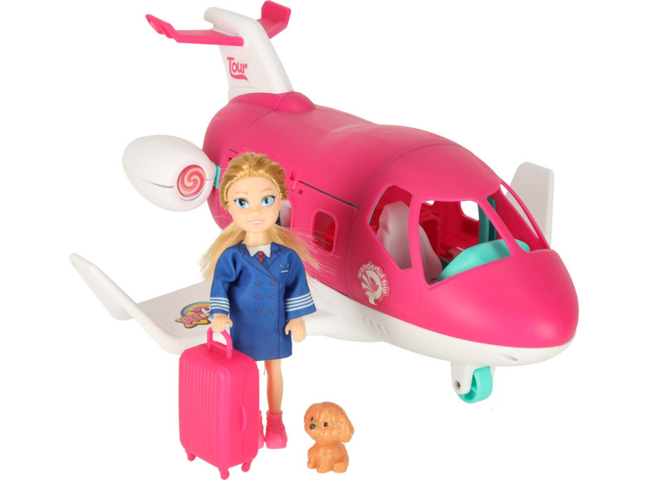 Letadlo pro panenky s letuškou - růžové