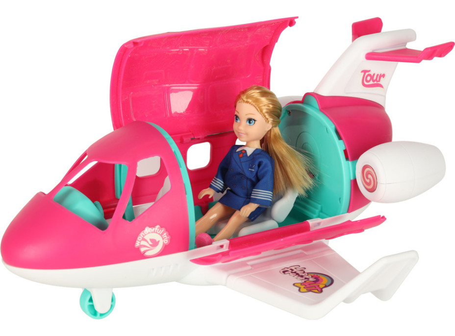 Letadlo pro panenky s letuškou - růžové