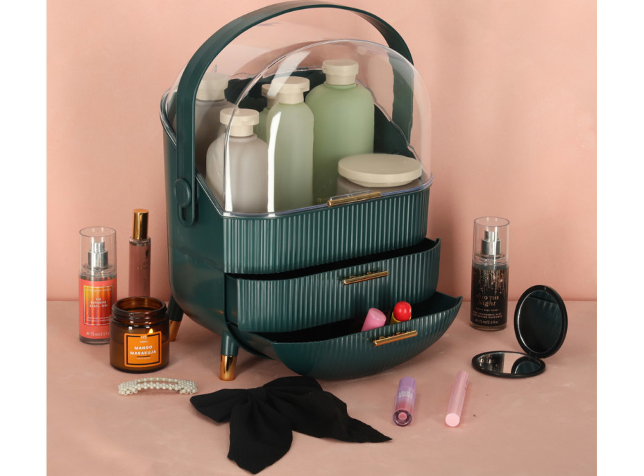 Organizér na kosmetiku - zelený