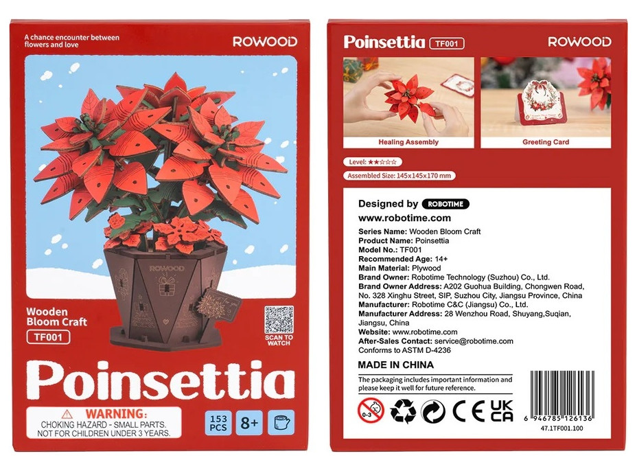 RoboTime 3D dřevěná skládačka Vánoční hvězda