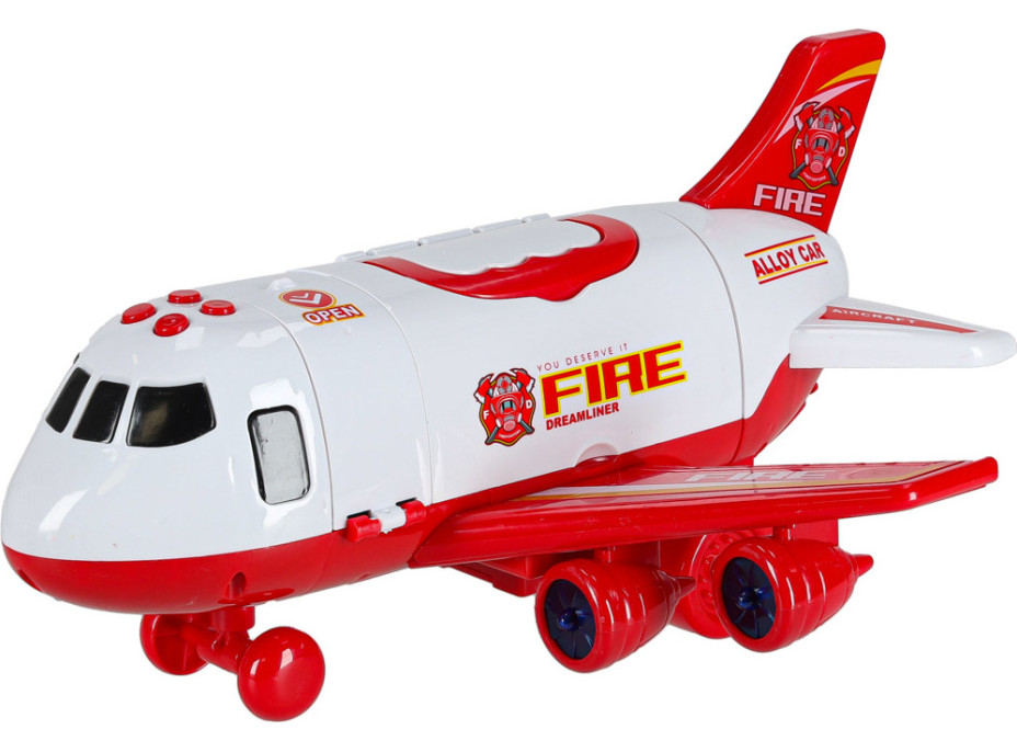 Transportní letadlo + 3 hasičské vozy
