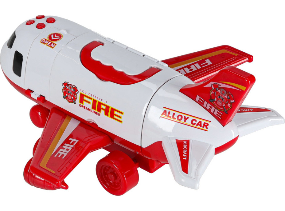 Transportní letadlo + 3 hasičské vozy