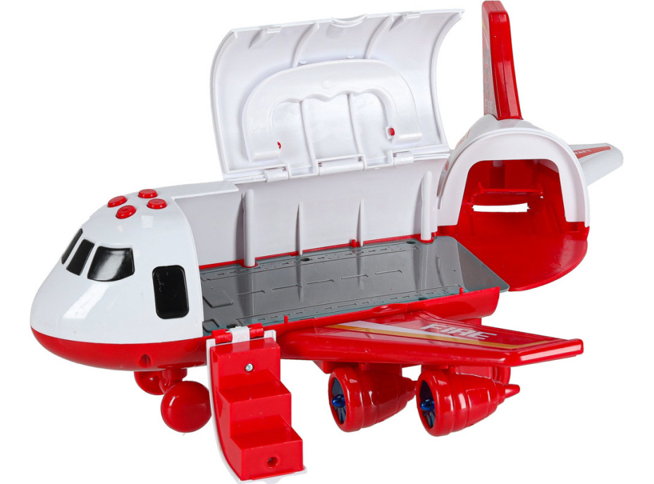 Transportní letadlo + 3 hasičské vozy