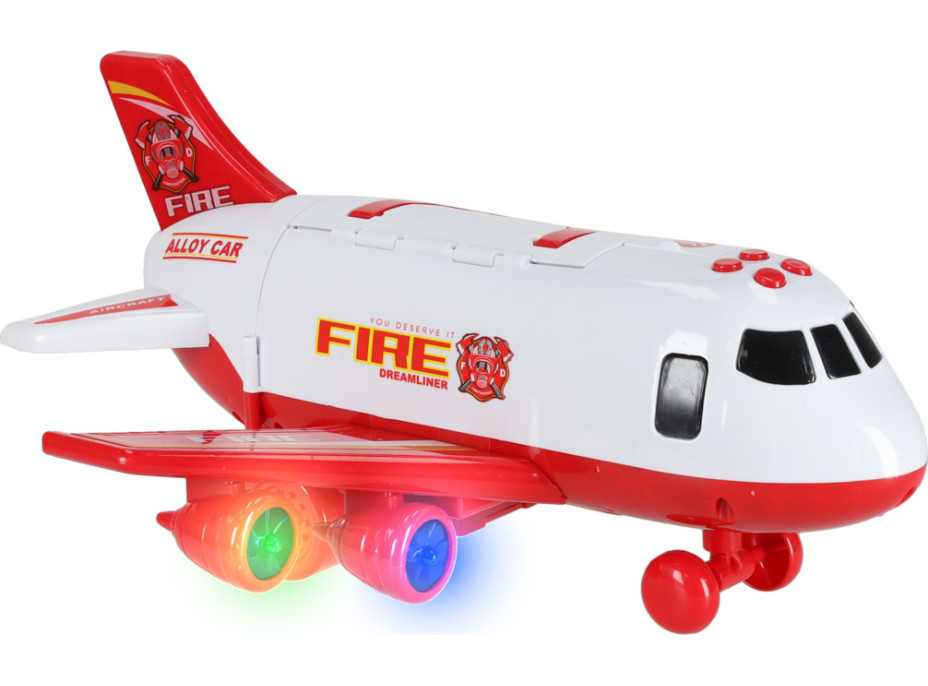 Transportní letadlo + 3 hasičské vozy