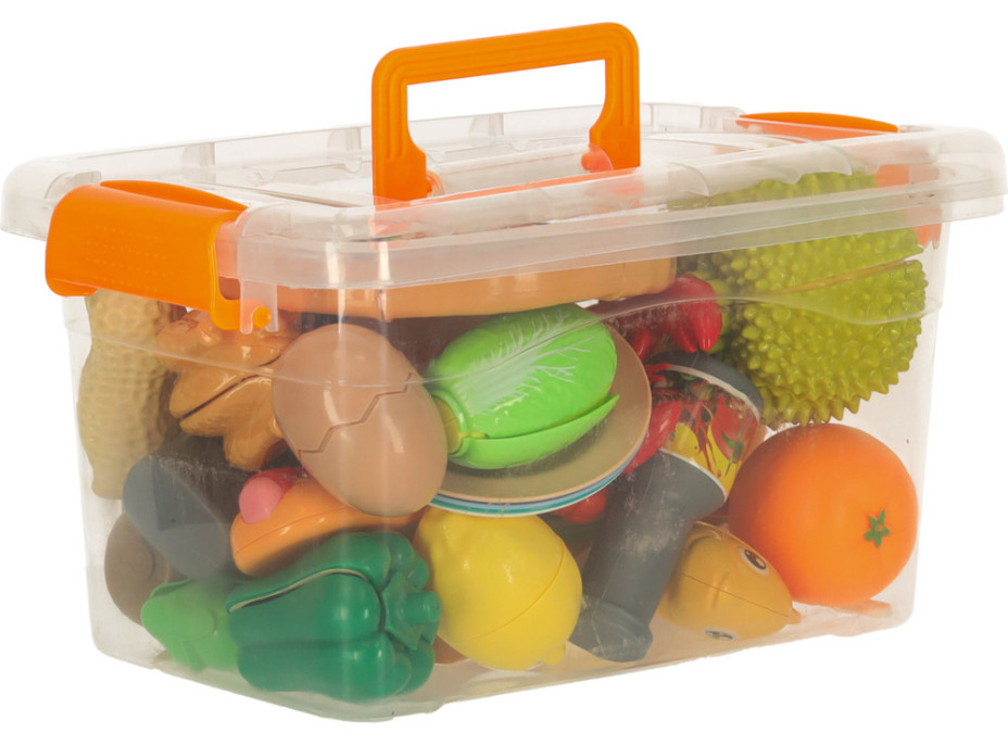 Potraviny ke krájení - zelenina, ovoce, pizza - 36 prvků