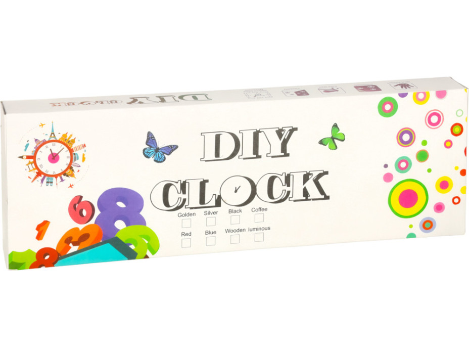 Samolepicí nástěnné hodiny 80-90 cm - barevné - 12 číslic