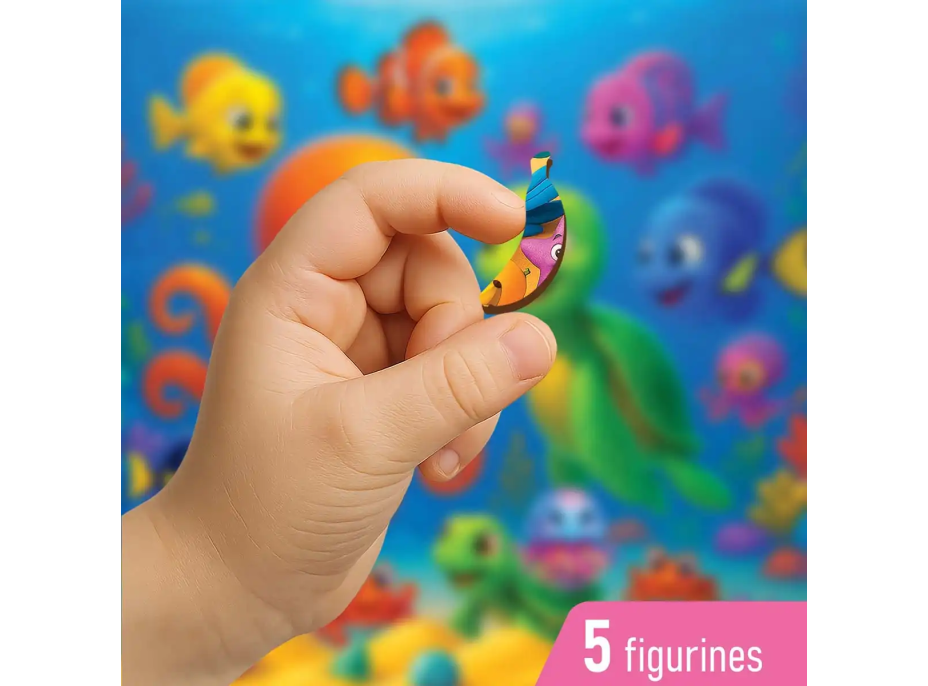 WOODEN CITY Dřevěné puzzle Chobotnice a želva 20 dílků