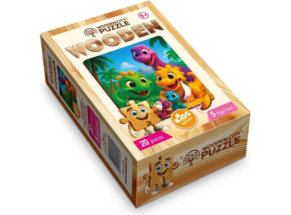 WOODEN CITY Dřevěné puzzle Dinosauři 20 dílků
