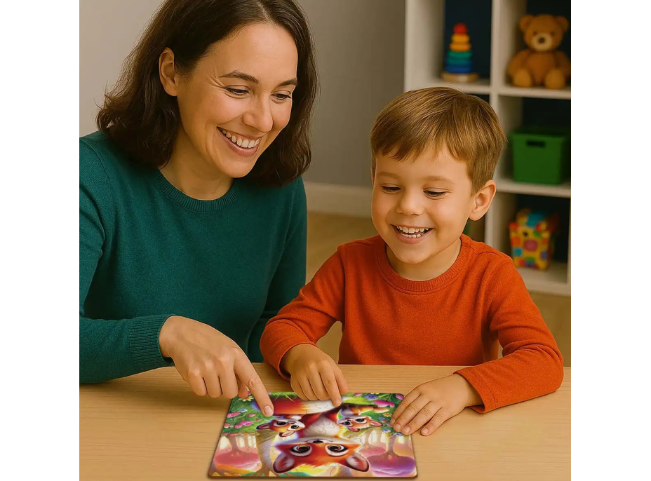 WOODEN CITY Dřevěné puzzle Liščí rodinka 20 dílků