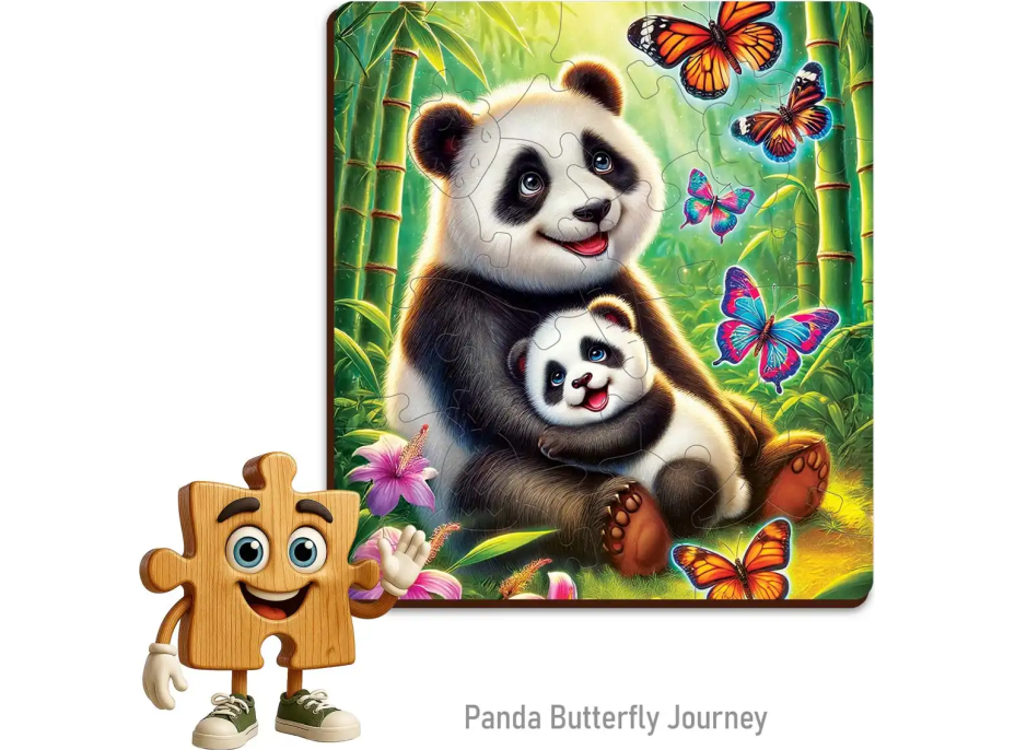 WOODEN CITY Dřevěné puzzle Pandí dobrodružství 20 dílků