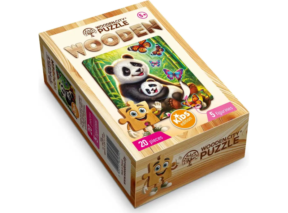 WOODEN CITY Dřevěné puzzle Pandí dobrodružství 20 dílků