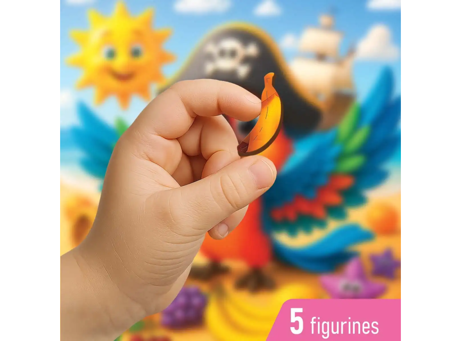 WOODEN CITY Dřevěné puzzle Pirátský papoušek 20 dílků