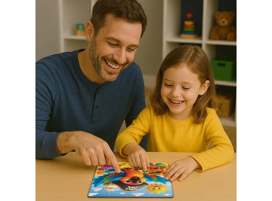 WOODEN CITY Dřevěné puzzle Pirátský papoušek 20 dílků