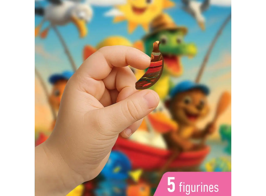 WOODEN CITY Dřevěné puzzle Rybaření 20 dílků