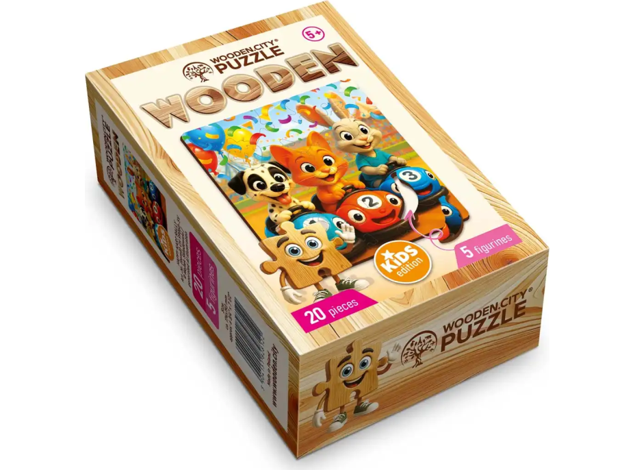 WOODEN CITY Dřevěné puzzle Šťastný závod 20 dílků