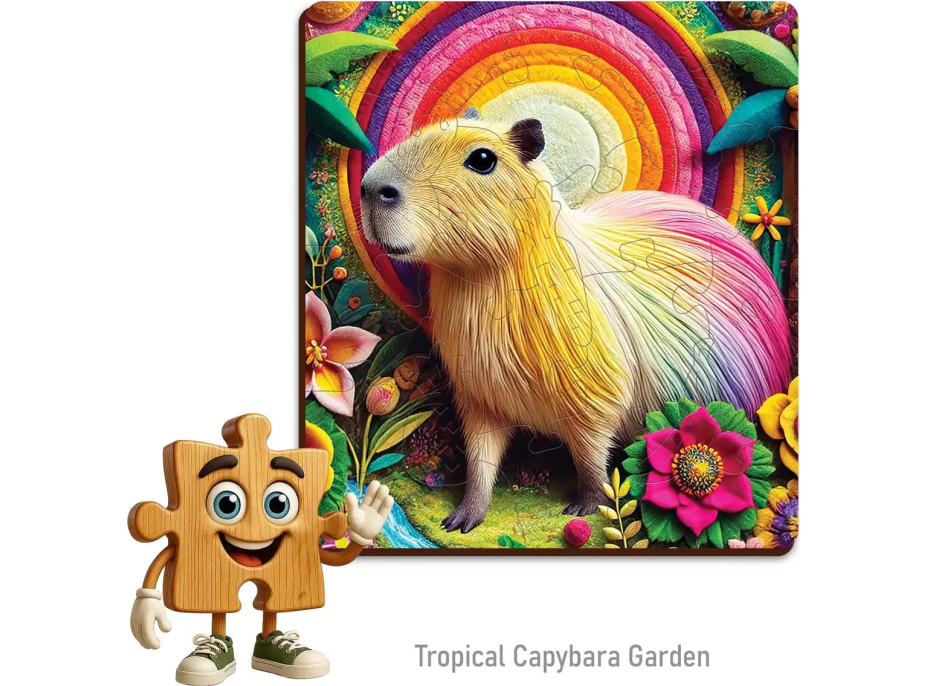WOODEN CITY Dřevěné puzzle Kapybara 20 dílků