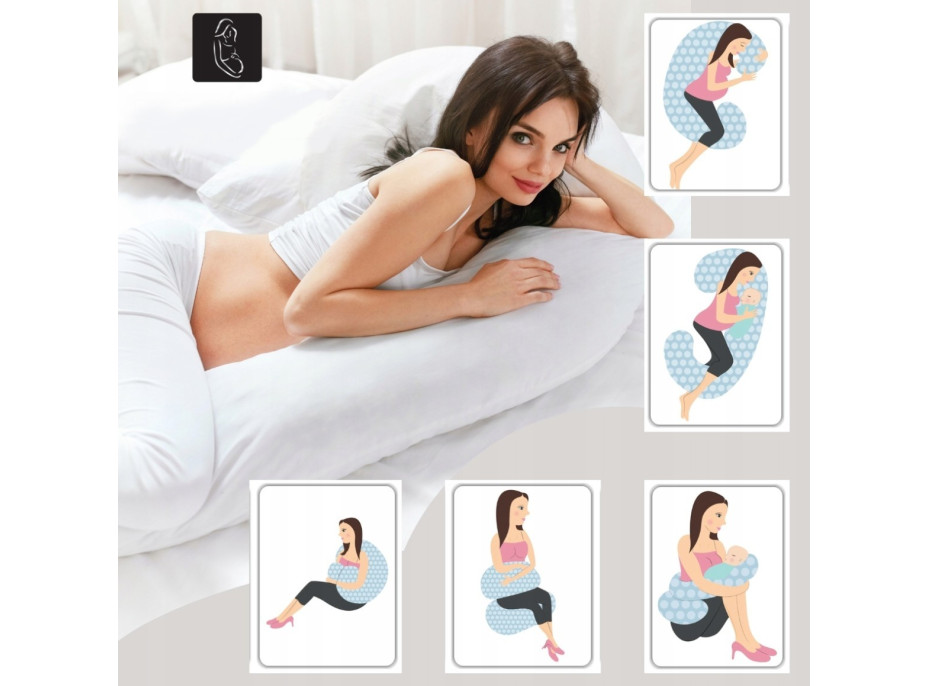 Hnízdečko (kokon) pro miminko/těhotenský polštář 2v1 s doplňky - Ptáčci/béžové