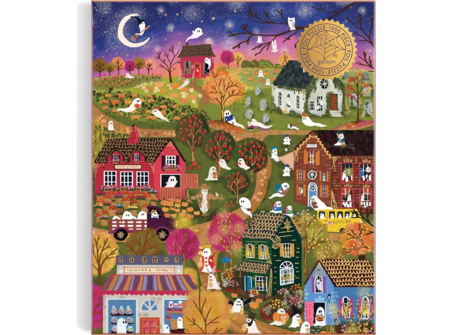 GALISON Metalické puzzle Strašidelná vesnice 1000 dílků