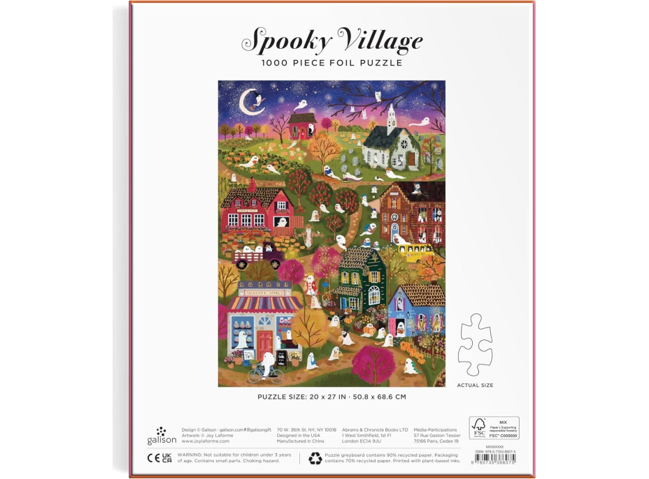 GALISON Metalické puzzle Strašidelná vesnice 1000 dílků