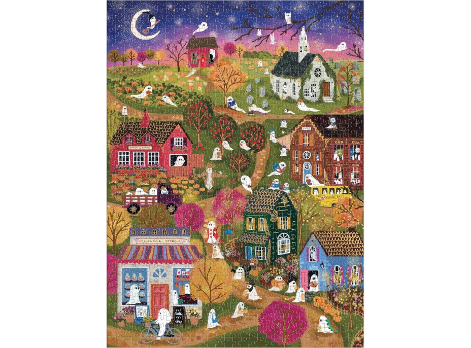 GALISON Metalické puzzle Strašidelná vesnice 1000 dílků