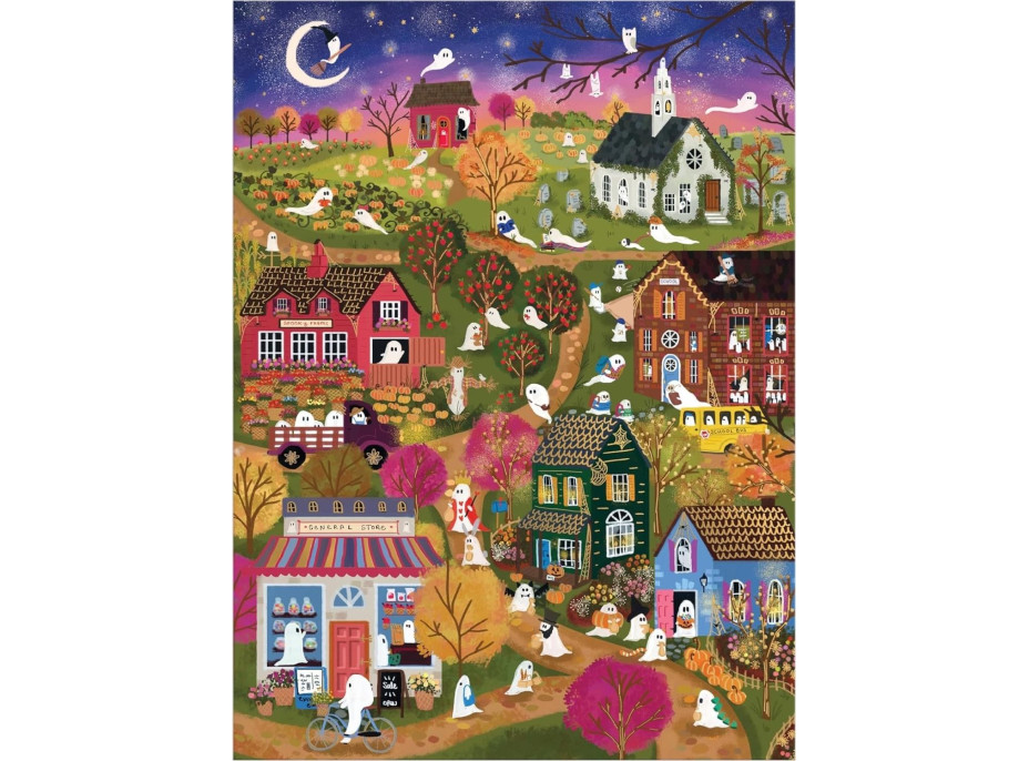 GALISON Metalické puzzle Strašidelná vesnice 1000 dílků
