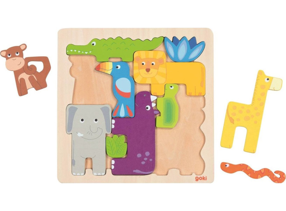 GOKI Obrysové puzzle Safari 11 dílků