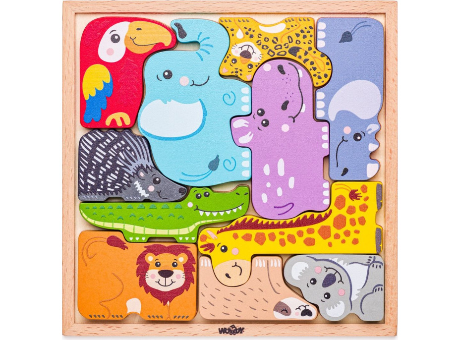 WOODY Obrysové puzzle Zvířátka 11 dílků