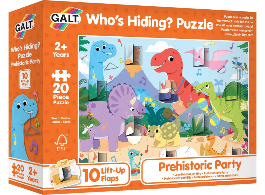 GALT Okénkové puzzle Dinosauři 20 dílků