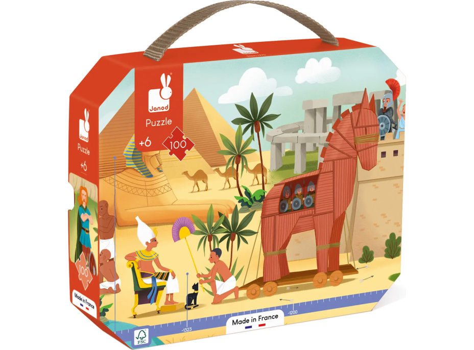 JANOD Panoramatické puzzle v kufříku Antika a mytologie 100 dílků