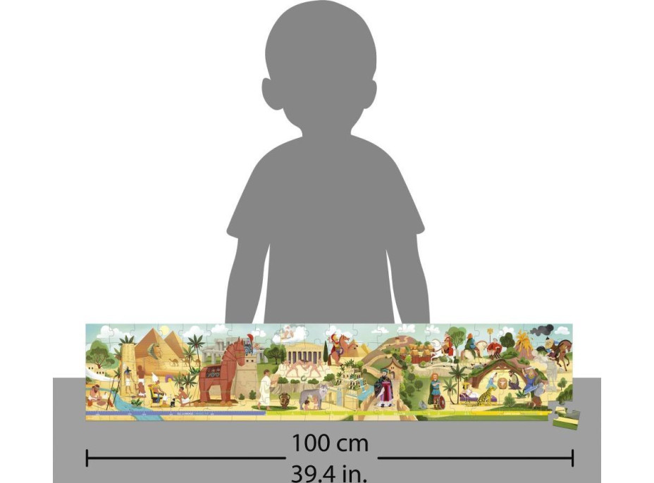 JANOD Panoramatické puzzle v kufříku Antika a mytologie 100 dílků
