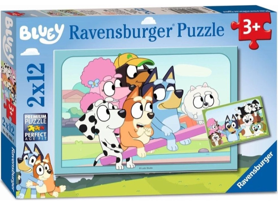 RAVENSBURGER Puzzle Bluey 2x12 dílků
