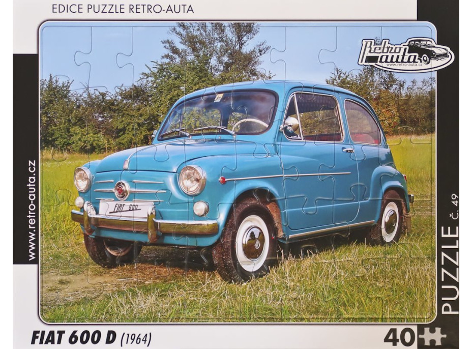 RETRO-AUTA Puzzle č.49 FIAT 600 D (1964) 40 dílků