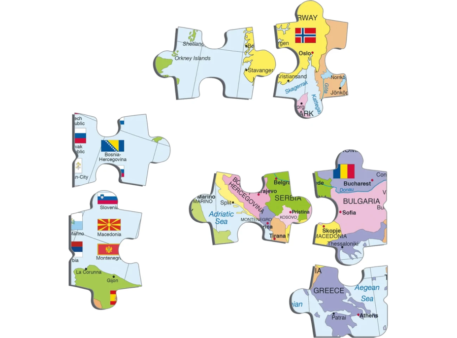 LARSEN Puzzle Evropa politická mapa 48 dílků