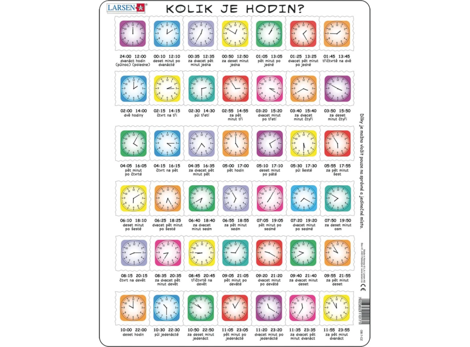 LARSEN Puzzle Hodiny 42 dílků