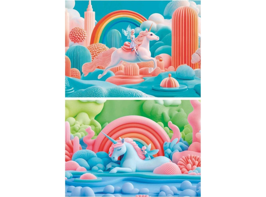 EDUCA Puzzle Magičtí jednorožci 2x48 dílků