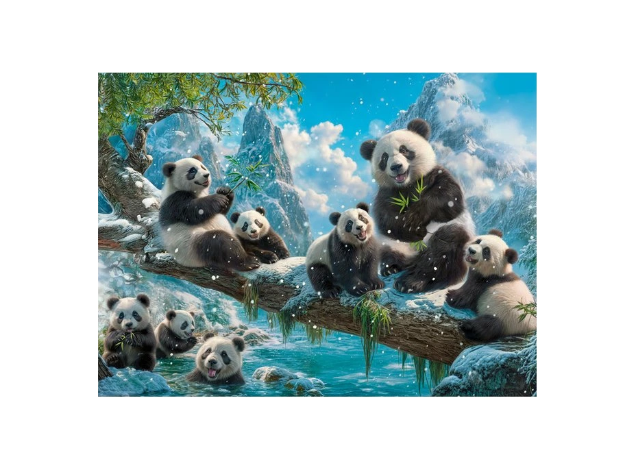 CASTORLAND Puzzle Pandí zimní zábava 2000 dílků