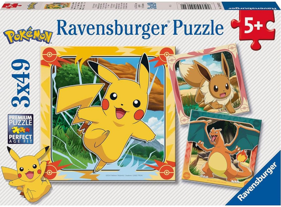 RAVENSBURGER Puzzle Pokémon 3x49 dílků