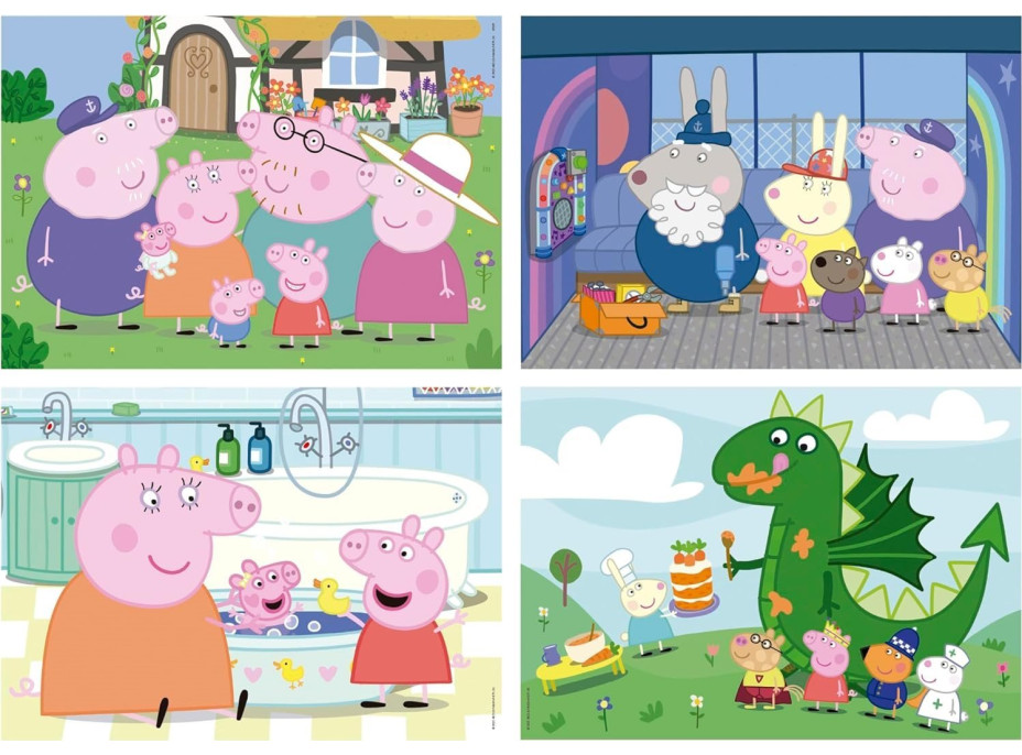 EDUCA Puzzle Prasátko Peppa 4v1 (20,40,60,80 dílků)