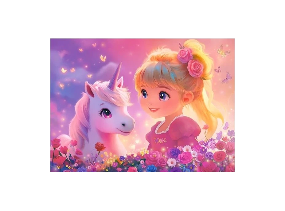 CASTORLAND Puzzle Princezna s jednorožcem 100 dílků