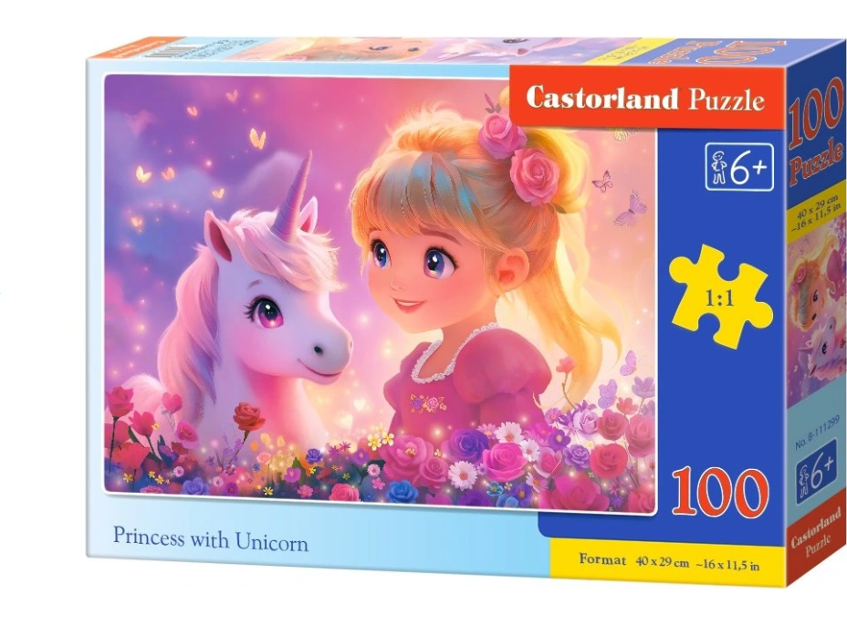 CASTORLAND Puzzle Princezna s jednorožcem 100 dílků