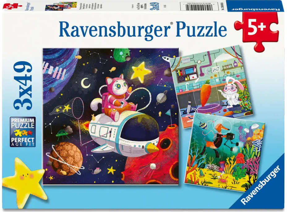 RAVENSBURGER Puzzle Profese z říše fantazie, 3x49 dílků