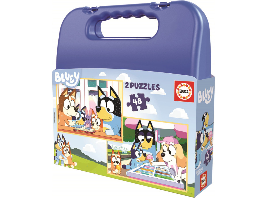 EDUCA Puzzle v kufříku Bluey 2v1 (48 dílků)